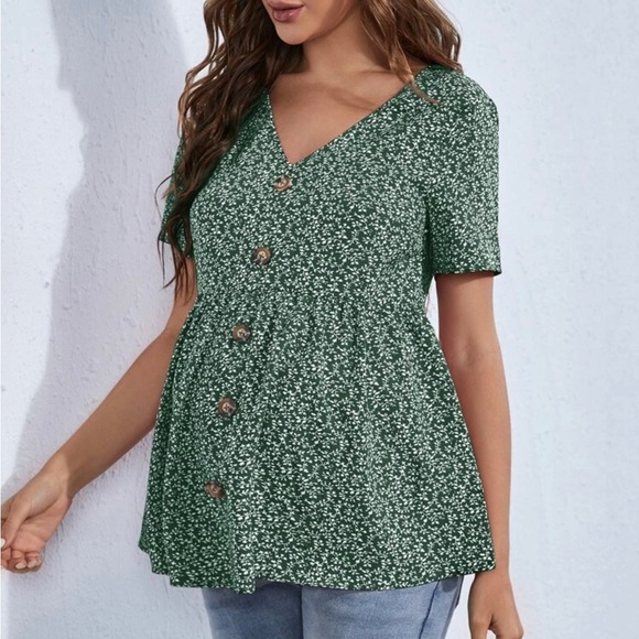 SHEIN maternity button peplum top - Picture 2 of 5